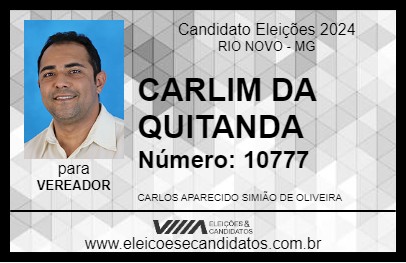 Candidato CARLIM DA QUITANDA 2024 - RIO NOVO - Eleições