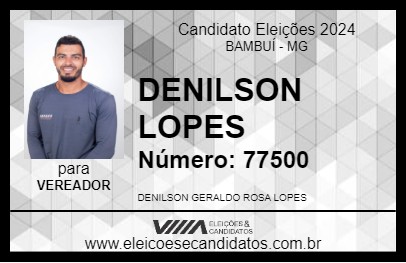 Candidato DENILSON LOPES 2024 - BAMBUÍ - Eleições