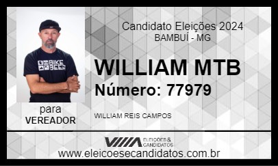 Candidato WILLIAM MTB 2024 - BAMBUÍ - Eleições