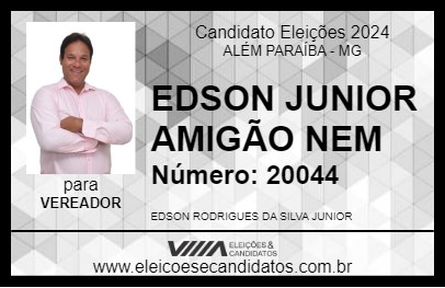 Candidato EDSON JUNIOR AMIGÃO NEM 2024 - ALÉM PARAÍBA - Eleições