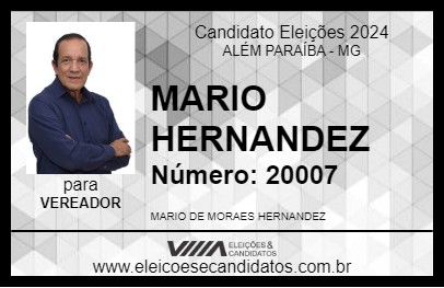 Candidato MARIO HERNANDEZ 2024 - ALÉM PARAÍBA - Eleições