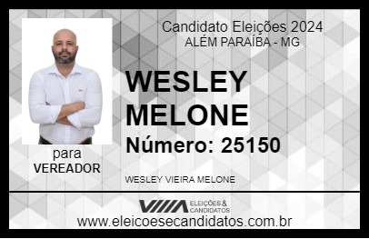 Candidato WESLEY MELONE 2024 - ALÉM PARAÍBA - Eleições