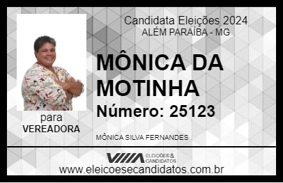 Candidato MÔNICA DA MOTINHA 2024 - ALÉM PARAÍBA - Eleições