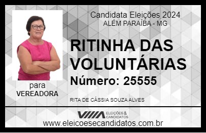 Candidato RITINHA DAS VOLUNTÁRIAS 2024 - ALÉM PARAÍBA - Eleições