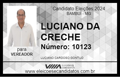 Candidato LUCIANO DA CRECHE 2024 - BAMBUÍ - Eleições