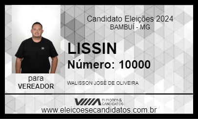 Candidato LISSIN 2024 - BAMBUÍ - Eleições