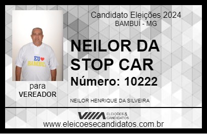 Candidato NEILOR DA STOP CAR 2024 - BAMBUÍ - Eleições