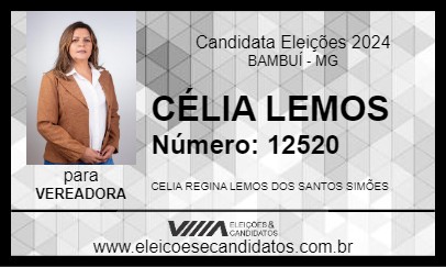 Candidato CÉLIA LEMOS 2024 - BAMBUÍ - Eleições