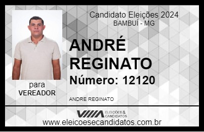 Candidato ANDRÉ REGINATO 2024 - BAMBUÍ - Eleições