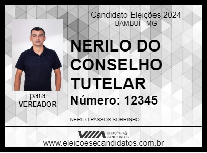 Candidato NERILO PASSOS 2024 - BAMBUÍ - Eleições