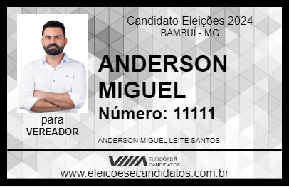 Candidato ANDERSON MIGUEL 2024 - BAMBUÍ - Eleições