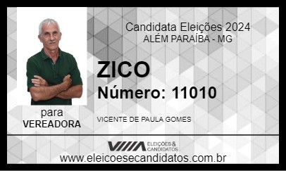 Candidato ZICO 2024 - ALÉM PARAÍBA - Eleições