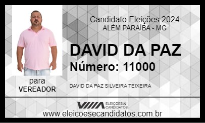 Candidato DAVID DA PAZ 2024 - ALÉM PARAÍBA - Eleições