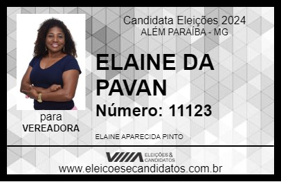 Candidato ELAINE DA PAVAN 2024 - ALÉM PARAÍBA - Eleições