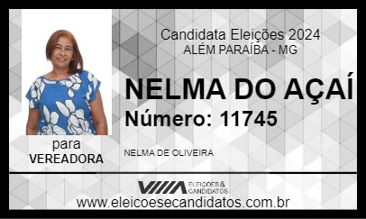 Candidato NELMA DO AÇAÍ 2024 - ALÉM PARAÍBA - Eleições