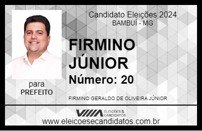 Candidato FIRMINO JÚNIOR 2024 - BAMBUÍ - Eleições