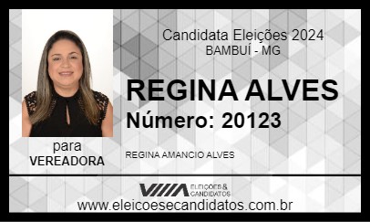 Candidato REGINA ALVES 2024 - BAMBUÍ - Eleições