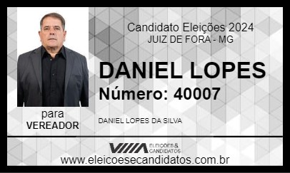 Candidato DANIEL LOPES 2024 - JUIZ DE FORA - Eleições