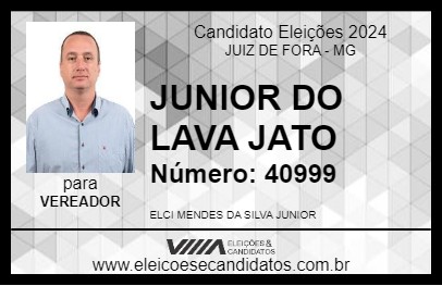 Candidato JUNIOR DO LAVA JATO 2024 - JUIZ DE FORA - Eleições