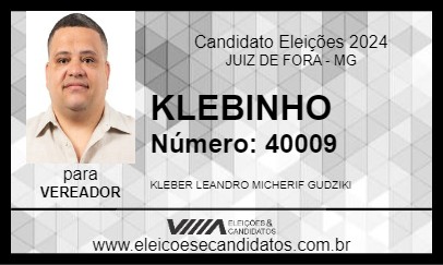 Candidato KLEBER LEANDRO GUDZIKI 2024 - JUIZ DE FORA - Eleições