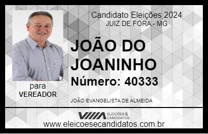 Candidato JOÃO DO JOANINHO 2024 - JUIZ DE FORA - Eleições