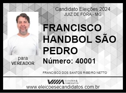 Candidato FRANCISCO HANDBOL SÃO PEDRO 2024 - JUIZ DE FORA - Eleições