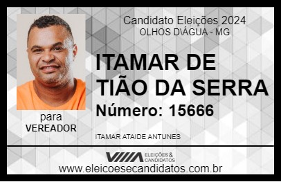 Candidato ITAMAR DE TIÃO DA SERRA 2024 - OLHOS D\ÁGUA - Eleições