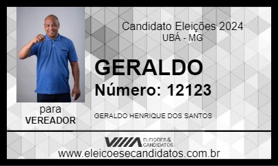 Candidato GERALDO 2024 - UBÁ - Eleições