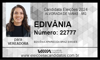 Candidato EDIVÂNIA 2024 - ALVORADA DE MINAS - Eleições