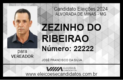 Candidato ZEZINHO DO RIBEIRAO 2024 - ALVORADA DE MINAS - Eleições