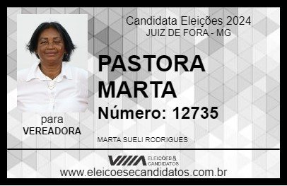 Candidato PASTORA MARTA 2024 - JUIZ DE FORA - Eleições