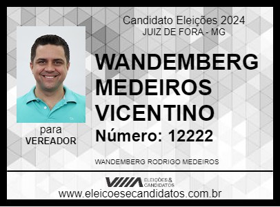 Candidato WANDEMBERG MEDEIROS VICENTINO 2024 - JUIZ DE FORA - Eleições