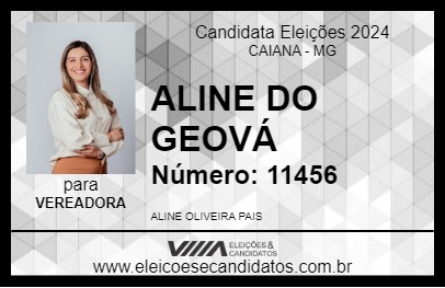 Candidato ALINE DO GEOVÁ 2024 - CAIANA - Eleições