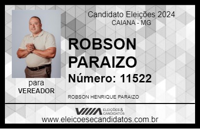 Candidato ROBSON PARAIZO 2024 - CAIANA - Eleições