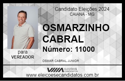 Candidato OSMARZINHO CABRAL 2024 - CAIANA - Eleições