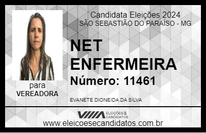 Candidato NET ENFERMEIRA 2024 - SÃO SEBASTIÃO DO PARAÍSO - Eleições