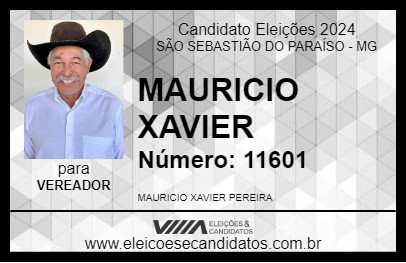 Candidato MAURICIO XAVIER 2024 - SÃO SEBASTIÃO DO PARAÍSO - Eleições