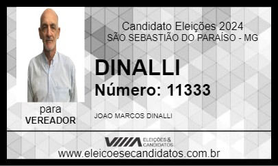 Candidato DINALLI 2024 - SÃO SEBASTIÃO DO PARAÍSO - Eleições