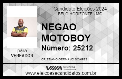 Candidato NEGAO MOTOBOY 2024 - BELO HORIZONTE - Eleições