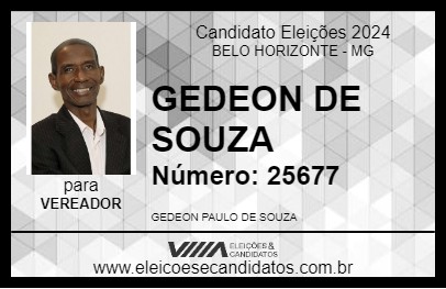 Candidato GEDEON DE SOUZA 2024 - BELO HORIZONTE - Eleições