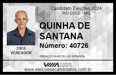 Candidato QUINHA DE SANTANA 2024 - RIO DOCE - Eleições