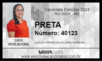 Candidato PRETA 2024 - RIO DOCE - Eleições