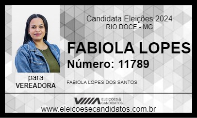 Candidato FABIOLA LOPES 2024 - RIO DOCE - Eleições