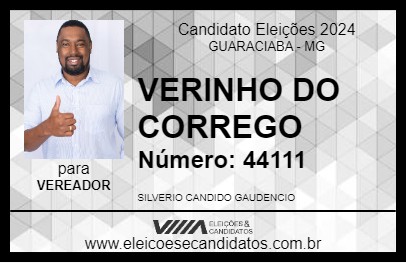 Candidato VERINHO DO CORREGO 2024 - GUARACIABA - Eleições