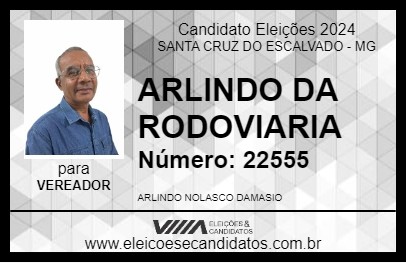 Candidato ARLINDO DA RODOVIARIA 2024 - SANTA CRUZ DO ESCALVADO - Eleições