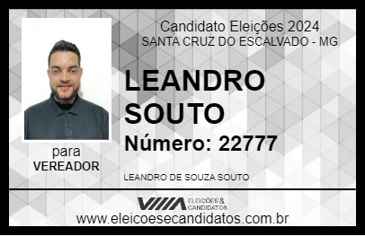 Candidato LEANDRO SOUTO 2024 - SANTA CRUZ DO ESCALVADO - Eleições