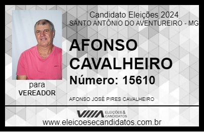 Candidato AFONSO CAVALHEIRO 2024 - SANTO ANTÔNIO DO AVENTUREIRO - Eleições