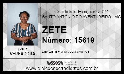 Candidato ZETE 2024 - SANTO ANTÔNIO DO AVENTUREIRO - Eleições