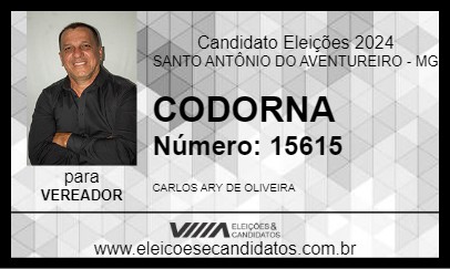 Candidato CODORNA 2024 - SANTO ANTÔNIO DO AVENTUREIRO - Eleições