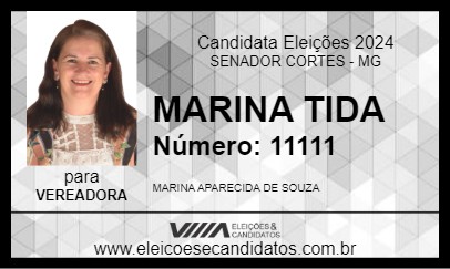 Candidato MARINA TIDA 2024 - SENADOR CORTES - Eleições